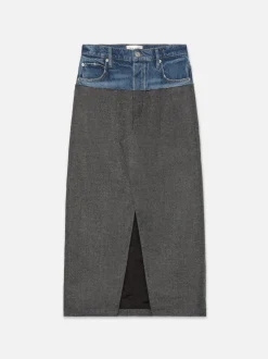 FRAME Le Mix Midaxi Skirt in Malibu Herringbone<Women Skirts & Shorts