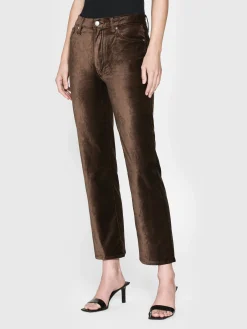 FRAME Le Sleek Straight Velveteen in Peppercorn Velvet<Women Straight|Pants