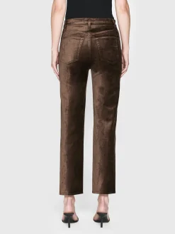 FRAME Le Sleek Straight Velveteen in Peppercorn Velvet<Women Straight|Pants