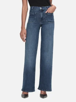 FRAME Le Slim Palazzo Bardot Pocket in<Women Wide Leg