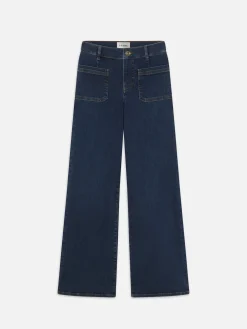 FRAME Le Slim Palazzo Bardot Pocket in<Women Wide Leg