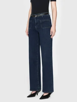FRAME Le Slim Palazzo Bardot Pocket in<Women Wide Leg