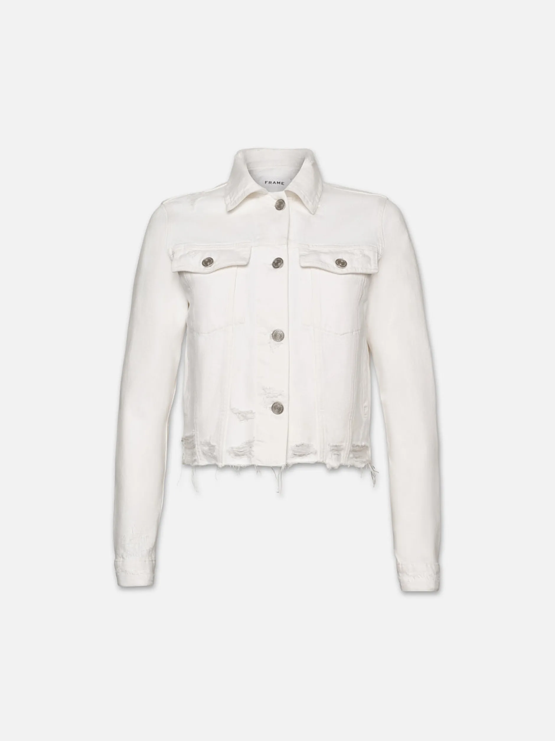 FRAME Le Vintage Jacket in White Rips<Women Jackets & Coats