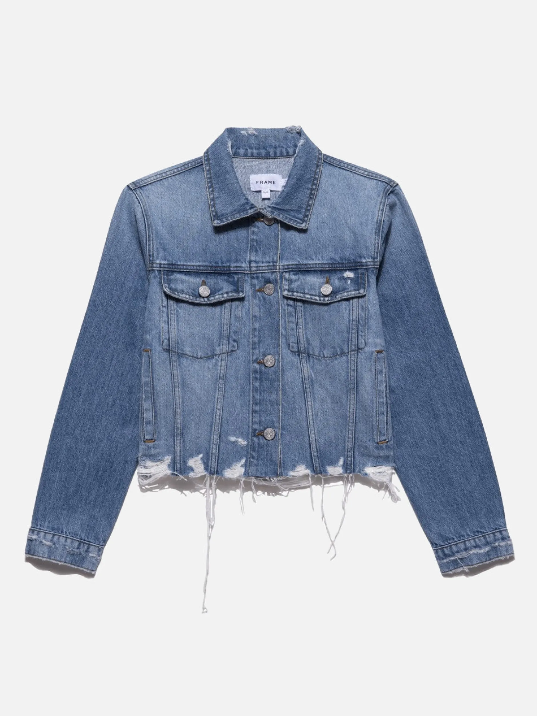 FRAME Le Vintage Jacket Raw Hem in Rossum Rips<Women Jackets & Coats