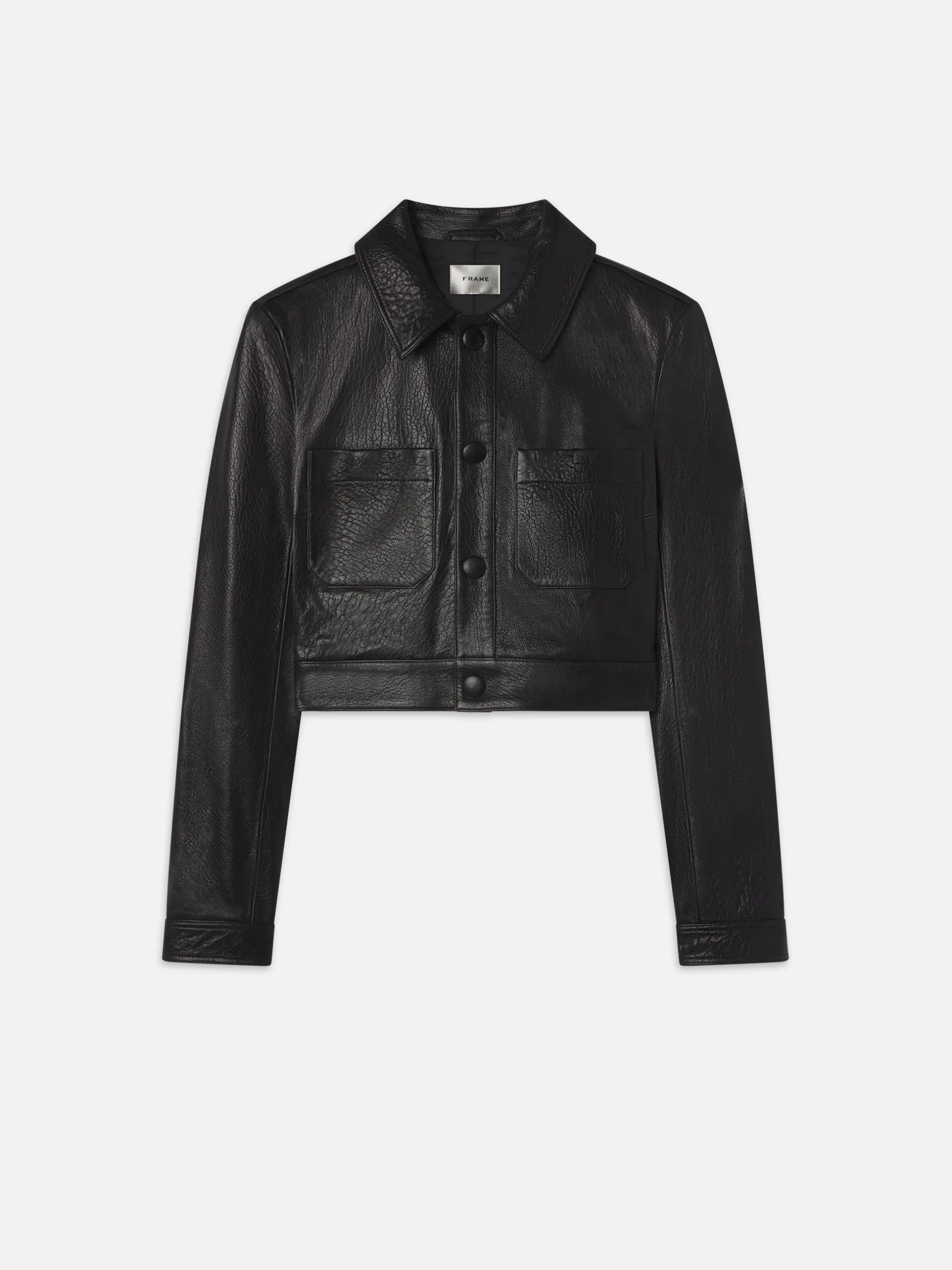 FRAME Leather Button Front Jacket in<Women Leather & Suede|Jackets & Coats