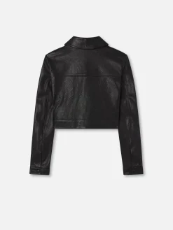 FRAME Leather Button Front Jacket in<Women Leather & Suede|Jackets & Coats