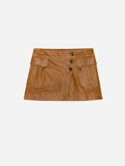 FRAME Leather Cargo Mini Skirt in<Women Leather & Suede|Skirts & Shorts