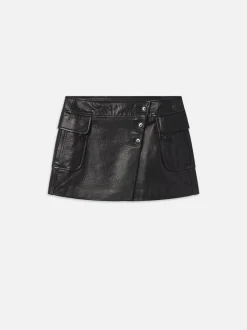 FRAME Leather Cargo Mini Skirt in<Women Leather & Suede|Skirts & Shorts