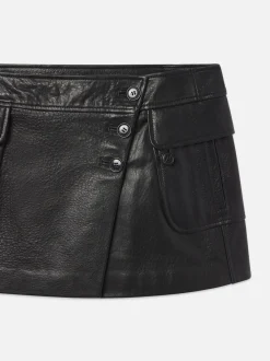 FRAME Leather Cargo Mini Skirt in<Women Leather & Suede|Skirts & Shorts