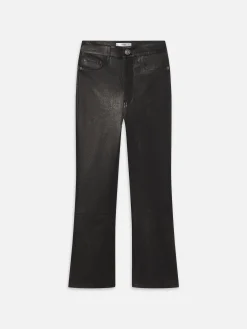 FRAME Leather Le Crop Mini Boot in Washed Black<Women Leather & Suede|Pants