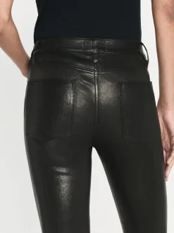 FRAME Leather Le High Skinny in Washed Black<Women Leather & Suede|Pants