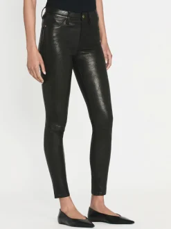 FRAME Leather Le High Skinny in Washed Black<Women Leather & Suede|Pants