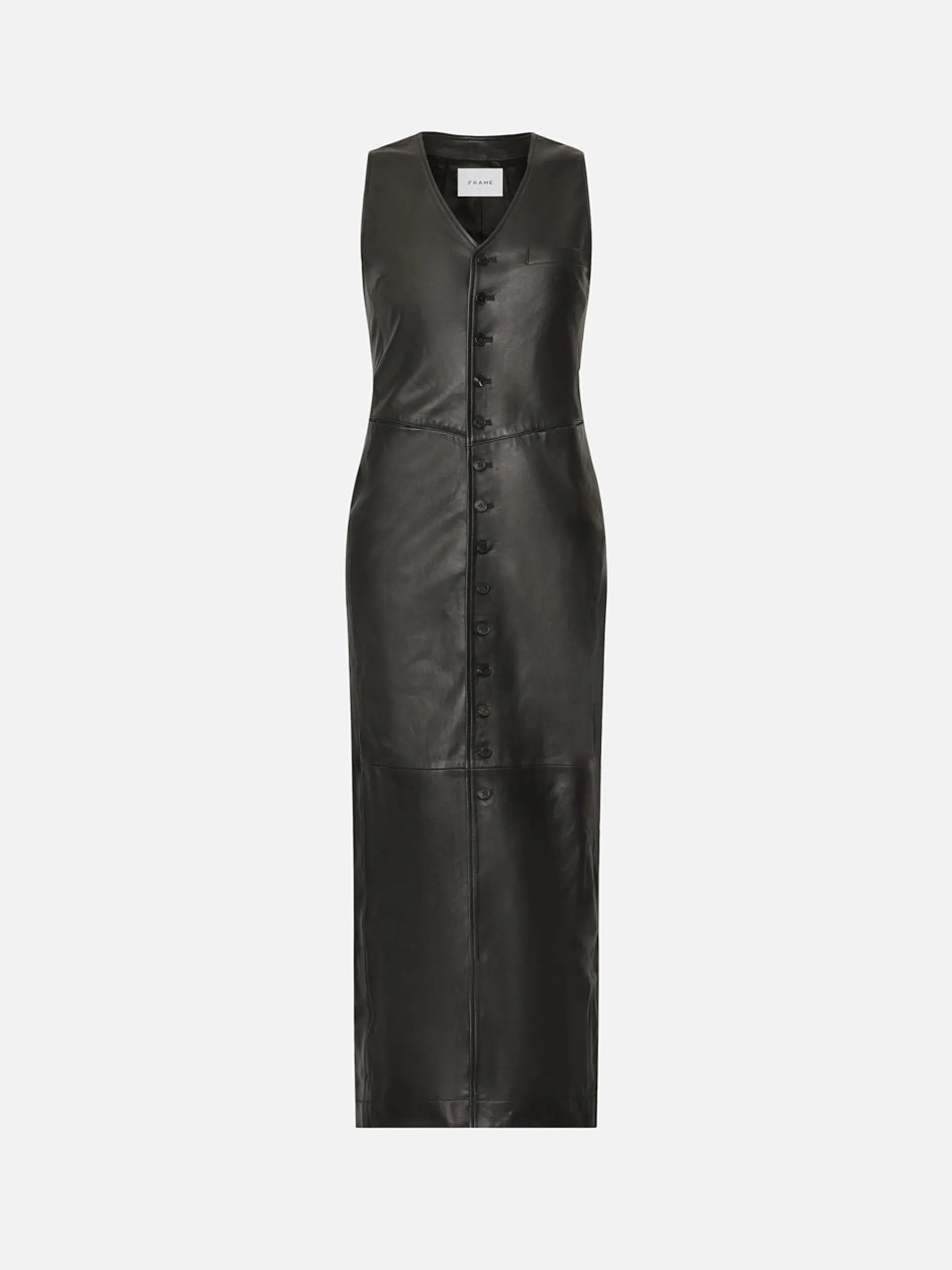 FRAME Leather Midi Vest Dress in<Women Leather & Suede|Jackets & Coats