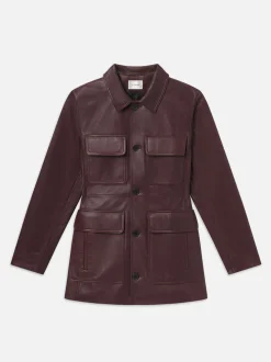 FRAME Leather Safari Jacket in<Women Leather & Suede|Jackets & Coats