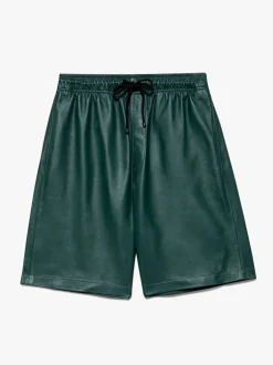 FRAME Leather Short in Dark Green< Pants & Shorts