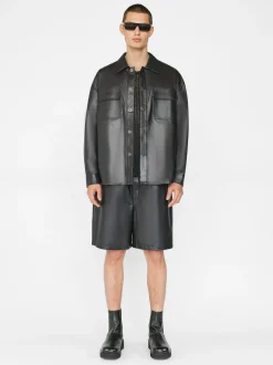 FRAME Leather Short in< Pants & Shorts