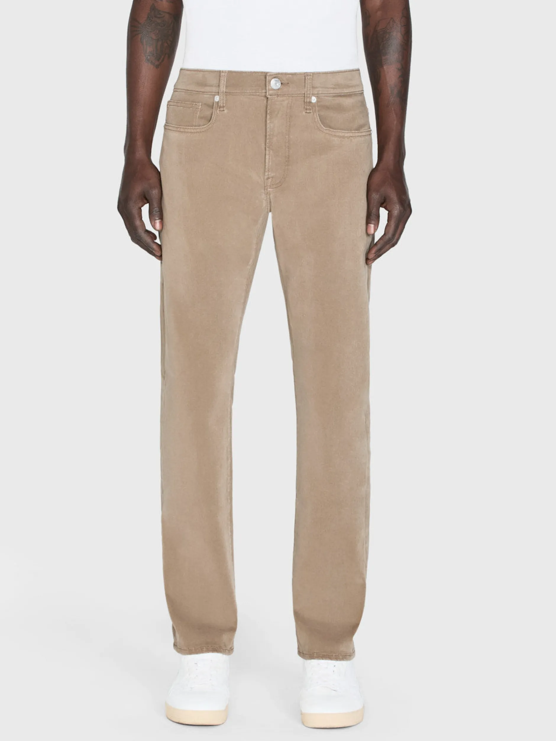 FRAME L'Homme Slim Brushed Twill in Dark Khaki< Slim|Pants & Shorts