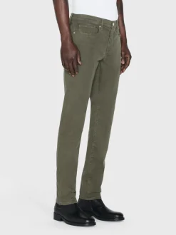 FRAME L'Homme Slim Brushed Twill in Dark Olive< Slim