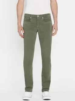 FRAME L'Homme Slim Brushed Twill in Washed Military< Slim|Pants & Shorts