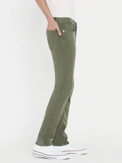 FRAME L'Homme Slim Brushed Twill in Washed Military< Slim|Pants & Shorts