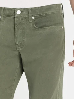 FRAME L'Homme Slim Brushed Twill in Washed Military< Slim|Pants & Shorts