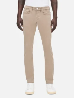 FRAME L'Homme Slim Brushed Twill in Stone Beige< Slim|Pants & Shorts