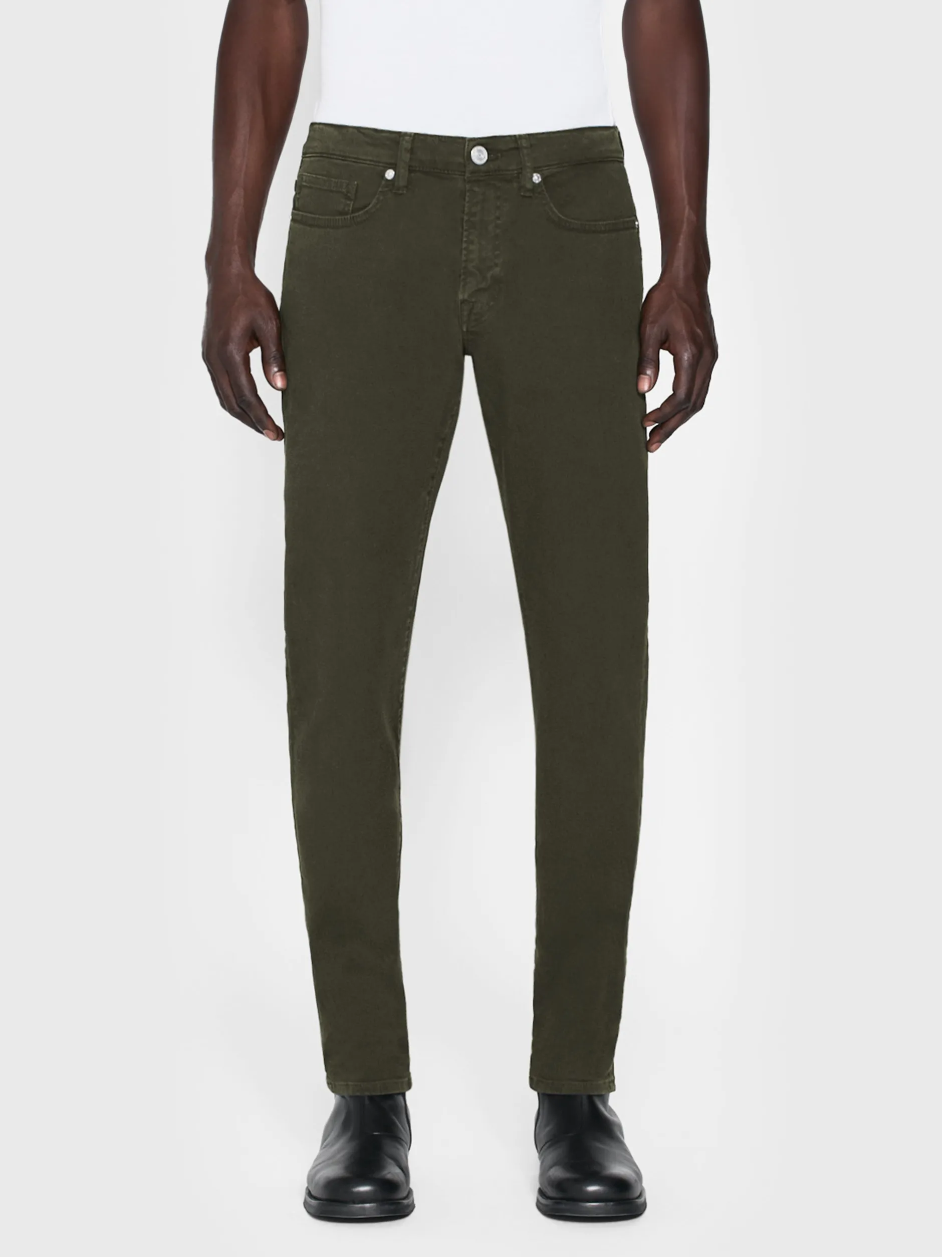 FRAME L'Homme Slim Twill in Garage Moss Green< Slim
