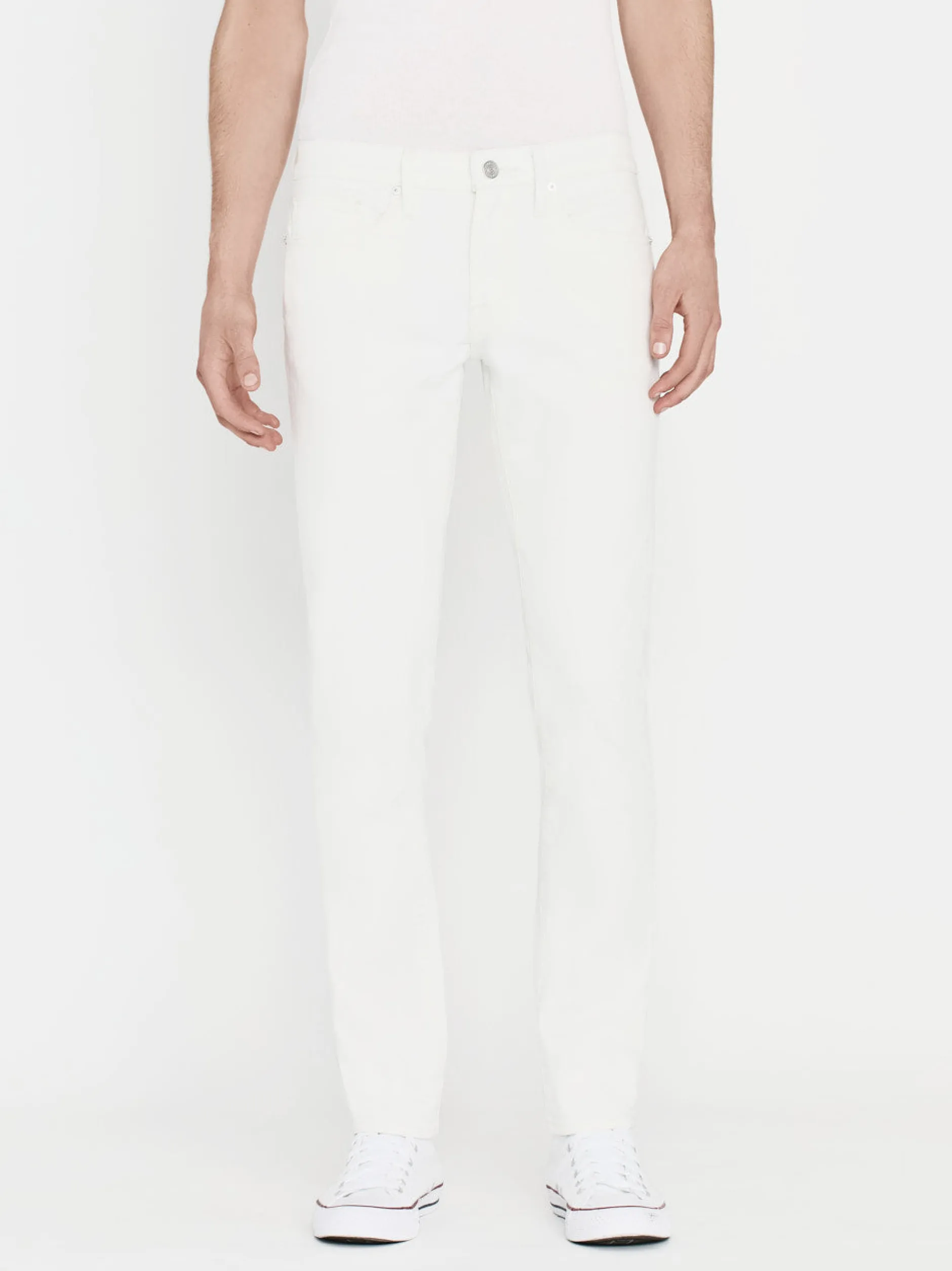 FRAME L'Homme Slim Twill in Whisper White< Slim|Pants & Shorts