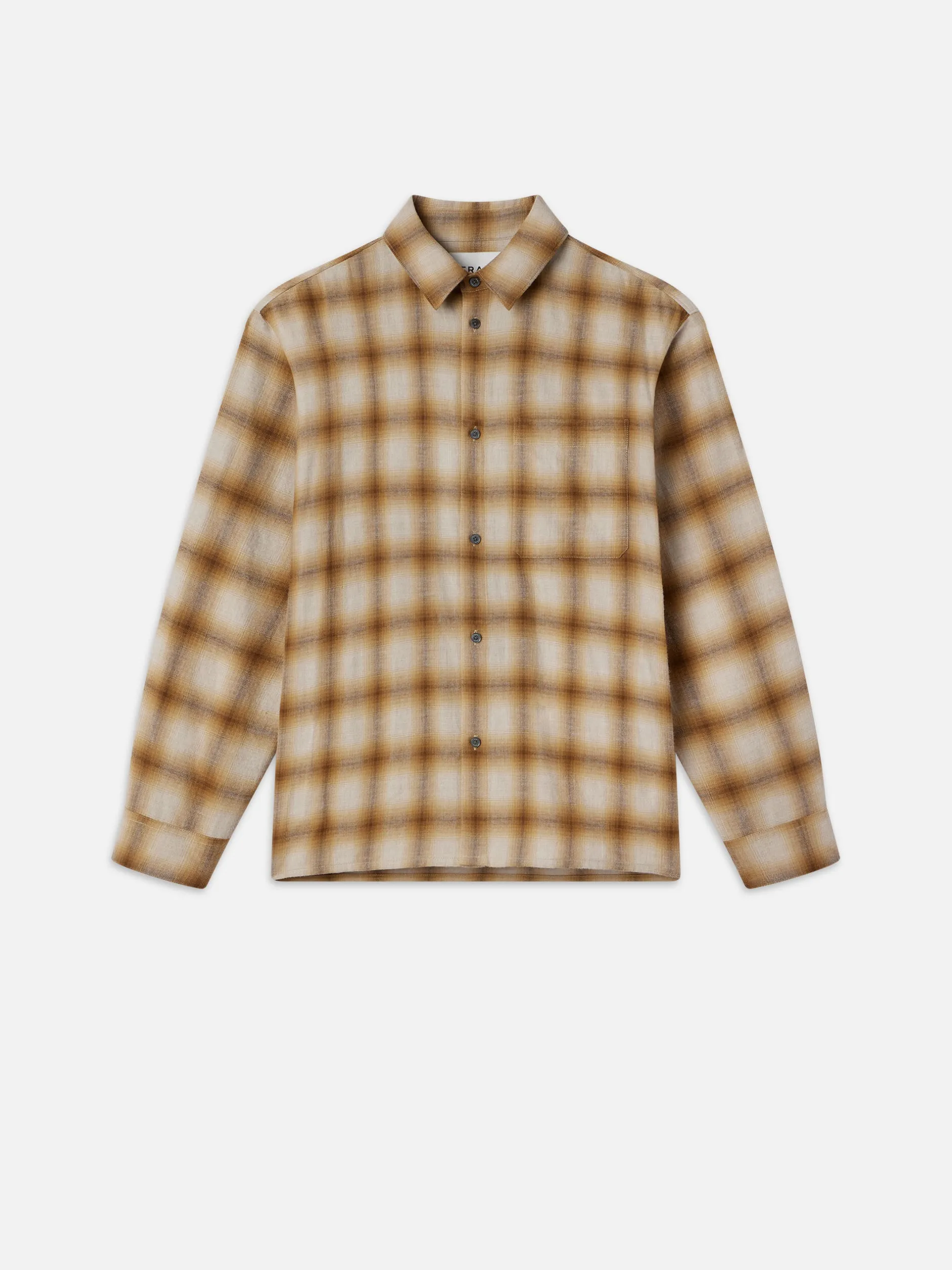 FRAME Light Weight Plaid Shirt in Tan Plaid< Shirts