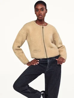 FRAME Lofty Crochet Cardi in<Women Sweaters