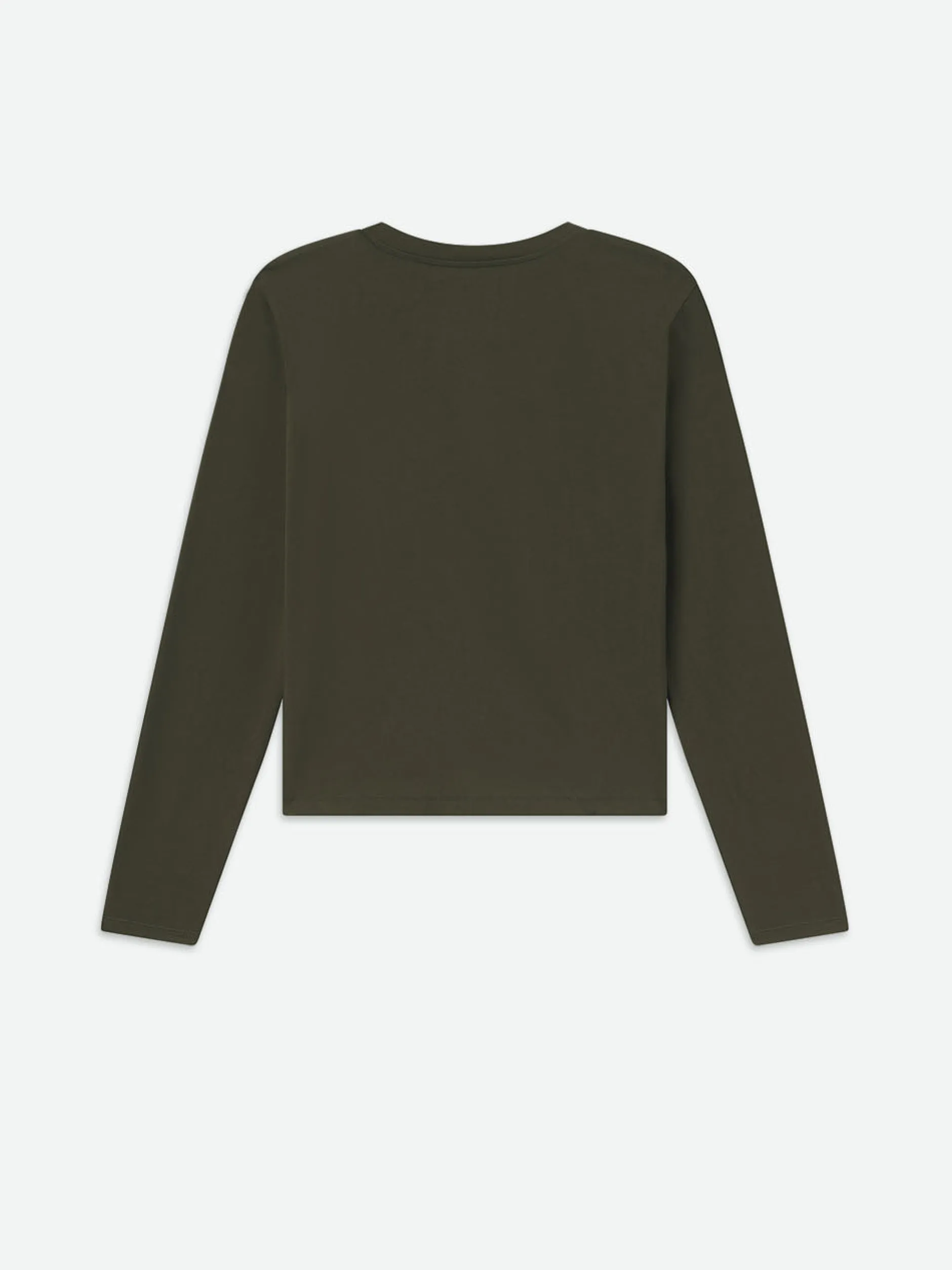 FRAME Long Sleeve Baby Tee in Rich Military<Women Tanks & Tees
