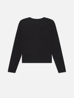 FRAME Long Sleeve Baby Tee in<Women Tanks & Tees