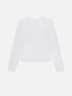 FRAME Long Sleeve Baby Tee in<Women Tanks & Tees