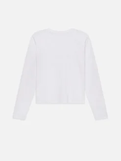 FRAME Long Sleeve Baby Tee in<Women Tanks & Tees
