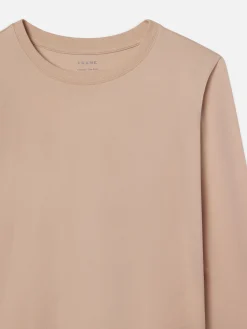FRAME Long Sleeve Baby Tee in Almond Pink<Women Tanks & Tees