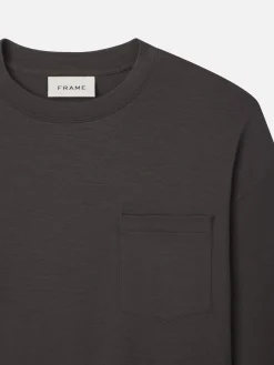FRAME Long Sleeve Woolen Tee in< Tees & Polos
