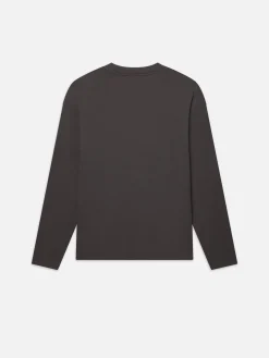 FRAME Long Sleeve Woolen Tee in< Tees & Polos