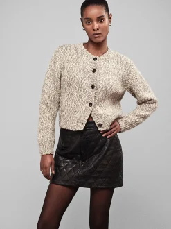 FRAME Marl Cardi Sweater in Cream Multi<Women Sweaters