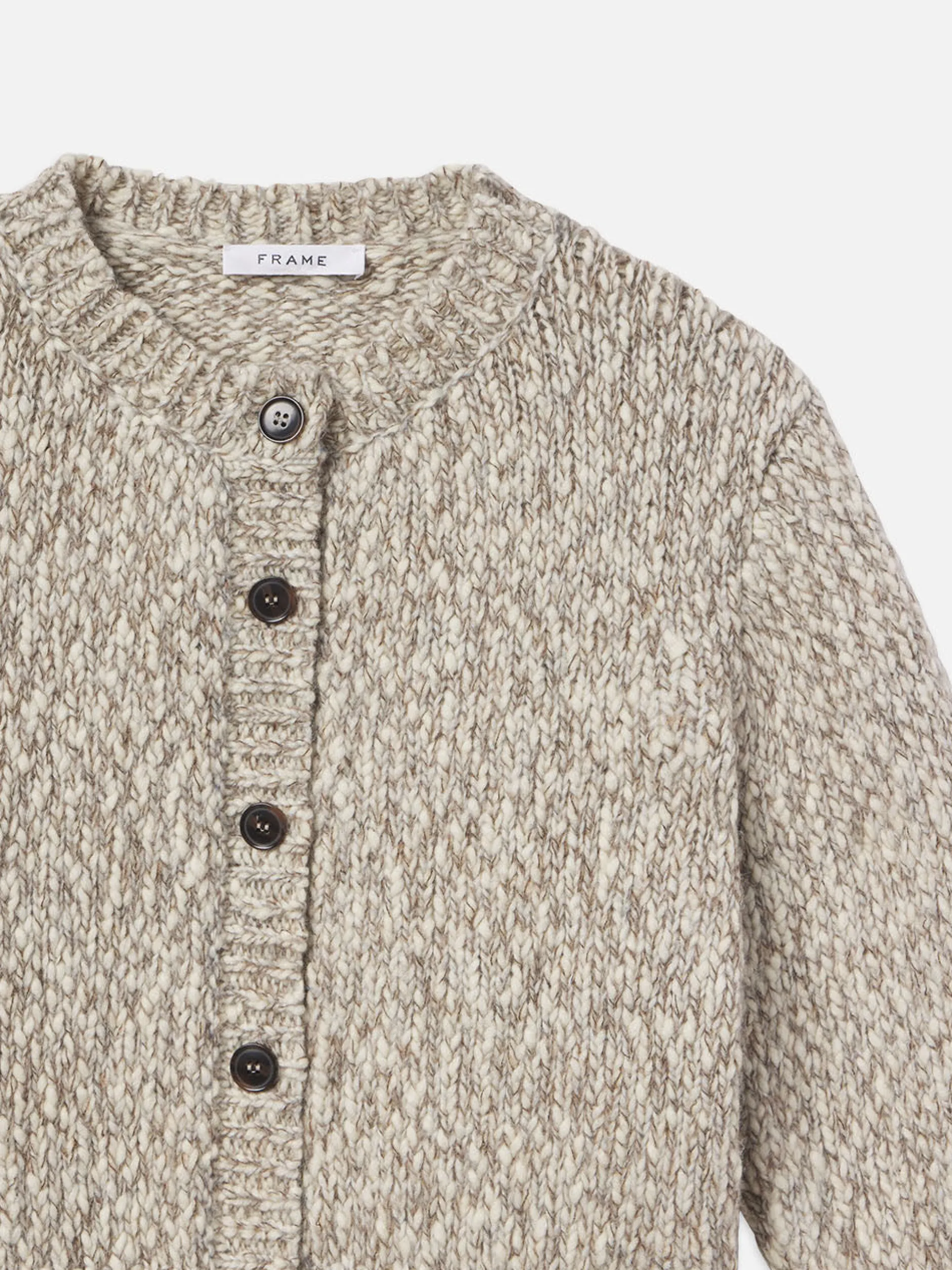 FRAME Marl Cardi Sweater in Cream Multi<Women Sweaters