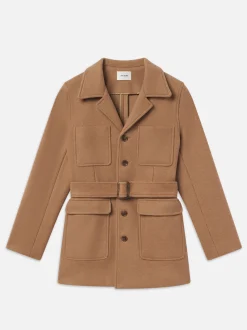 FRAME Melton Safari Jacket in Light Camel<Women Jackets & Coats