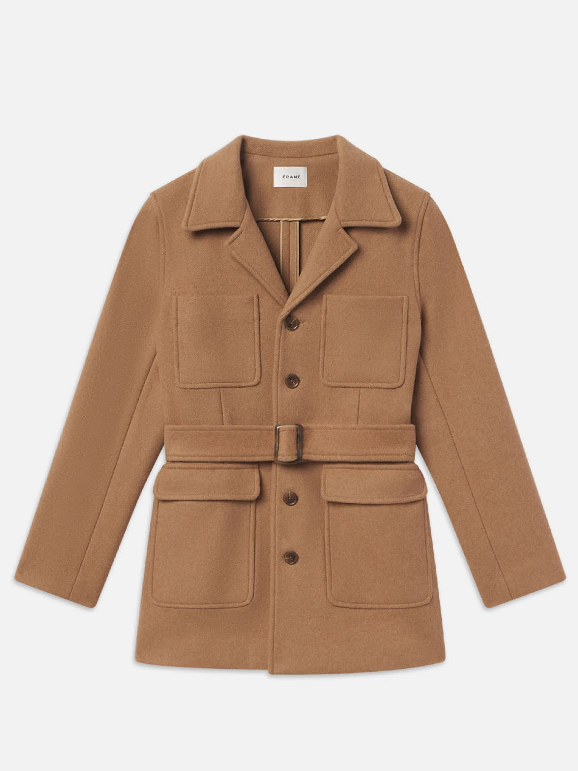 FRAME Melton Safari Jacket in Light Camel<Women Jackets & Coats