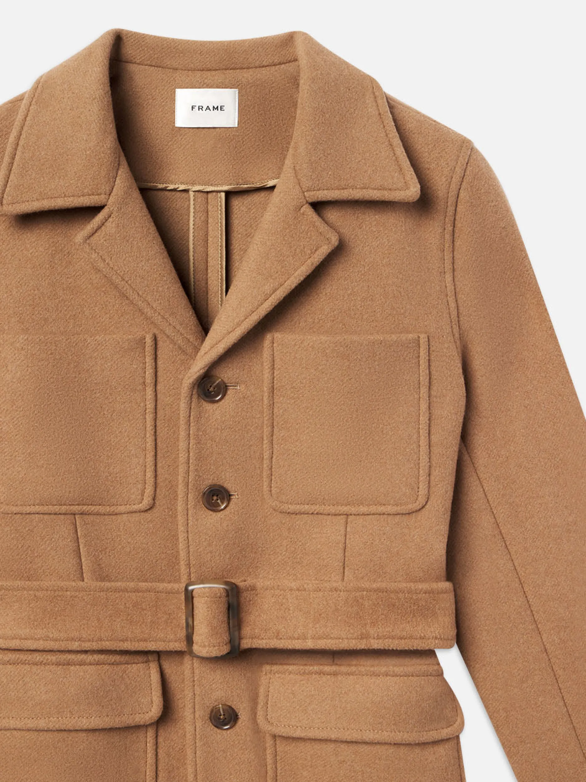 FRAME Melton Safari Jacket in Light Camel<Women Jackets & Coats