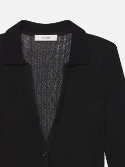 FRAME Mesh Lace Long Sleeve Polo in<Women Tops & Blouses