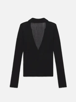FRAME Mesh Lace Long Sleeve Polo in<Women Tops & Blouses