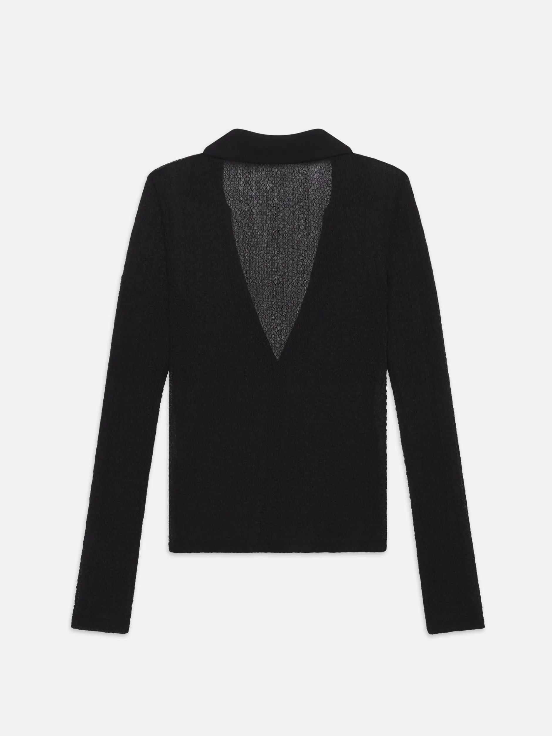 FRAME Mesh Lace Long Sleeve Polo in<Women Tops & Blouses