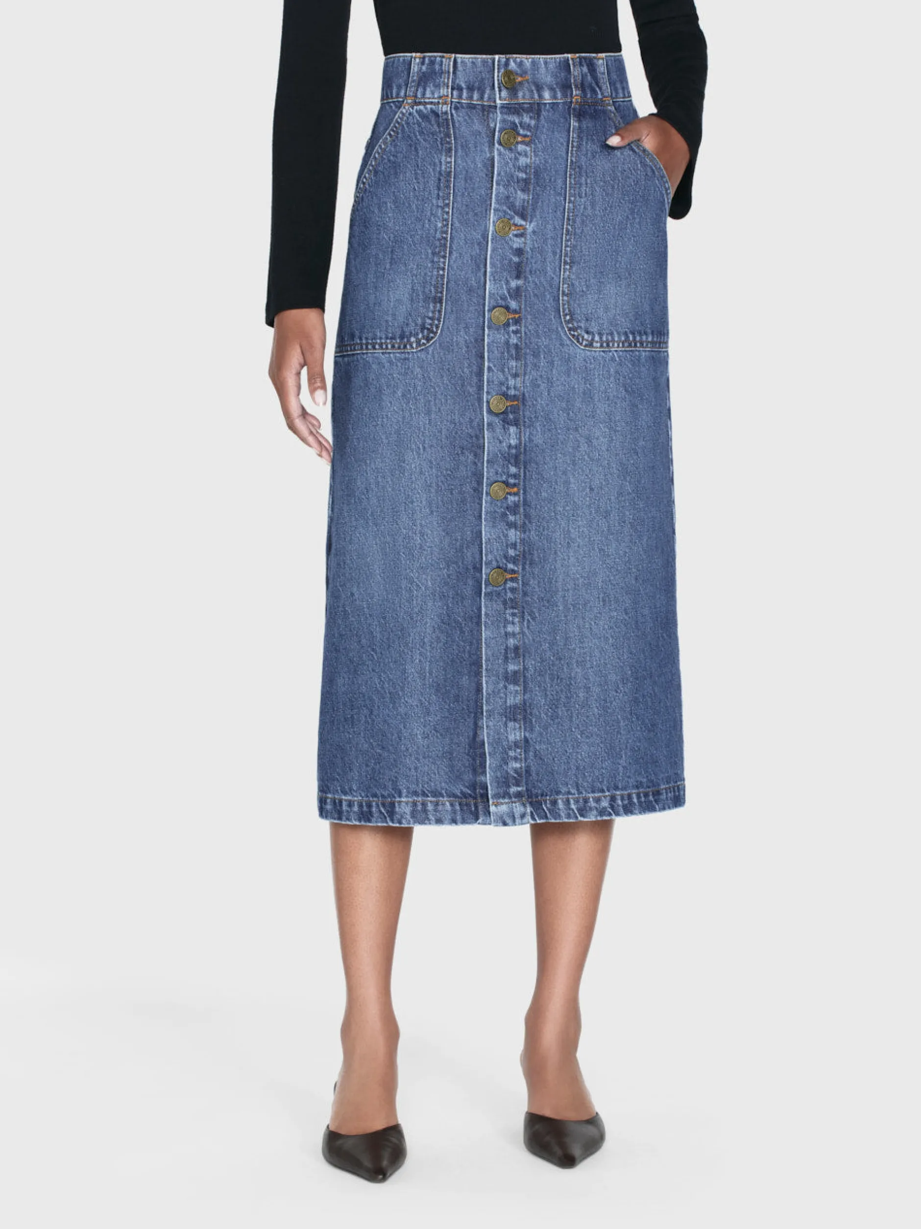 FRAME Modern Pocket Midi Skirt in<Women Skirts & Shorts