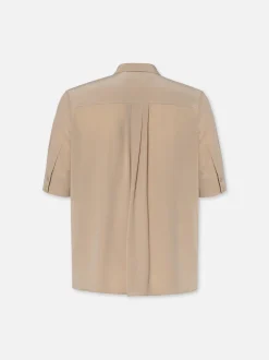 FRAME Patch Pocket Button Down in Khaki Tan<Women Tops & Blouses