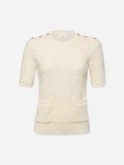 FRAME Patch Pocket Short Sleeve Sweater in<Women Sweaters