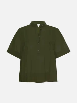 FRAME Pleated Button Up Blouse in<Women Tops & Blouses