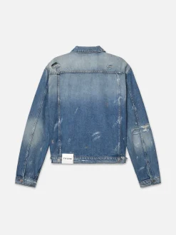 FRAME Pleated Jacket in Raywood Rips< Denim Jackets|Jackets & Coats